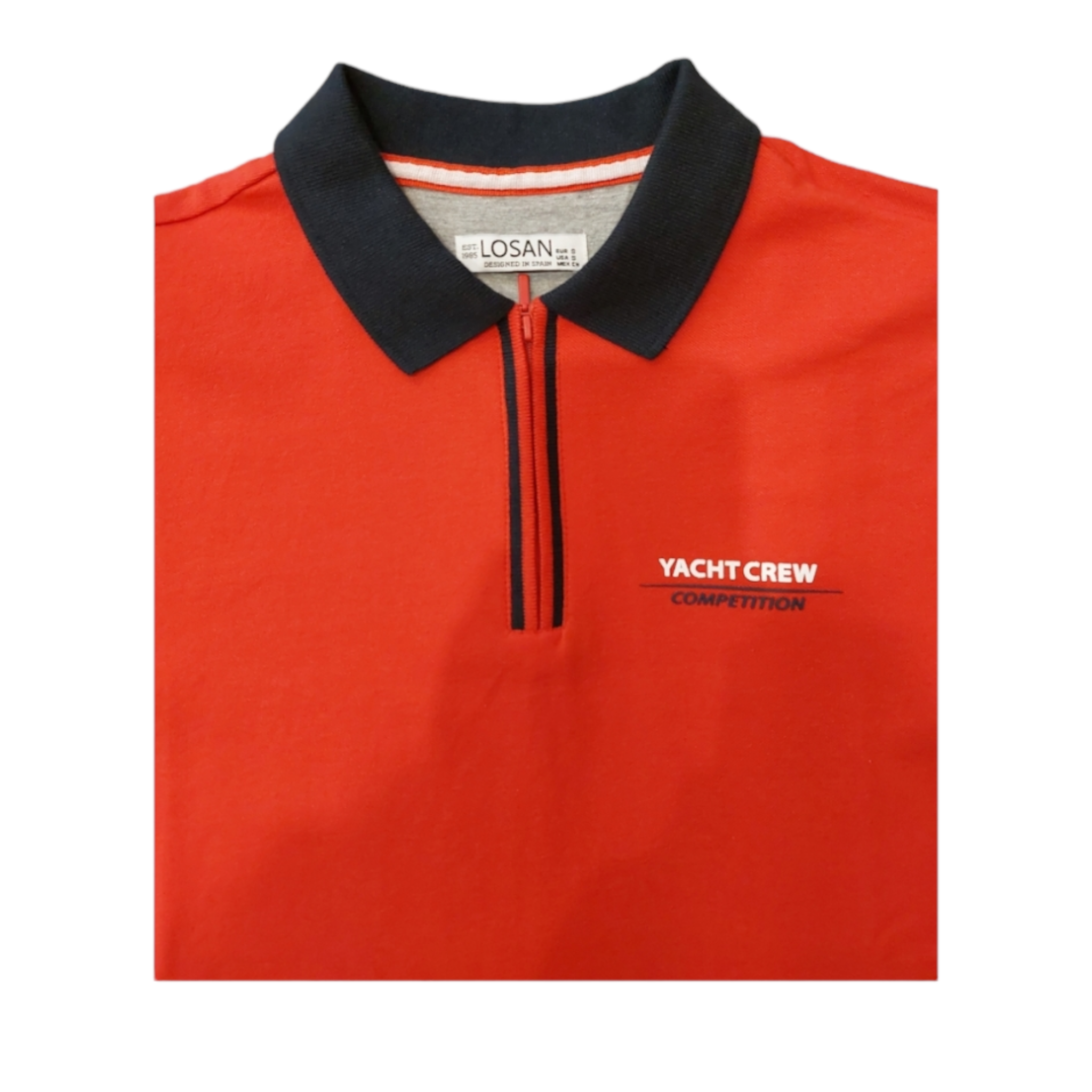 Foto 4 pulgar | Playera Tipo Polo Roja ''yacht Crew Competition'' Para Caballero Losan