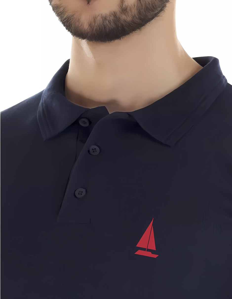 Foto 4 pulgar | Playera Polo Marinity Azul Marino para Hombre
