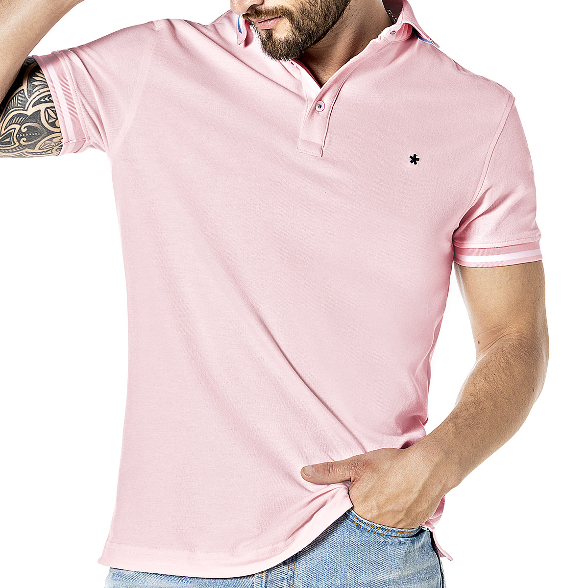 Foto 2 pulgar | Mora Urban Playera Tipo Polo Para Hombre Rosa