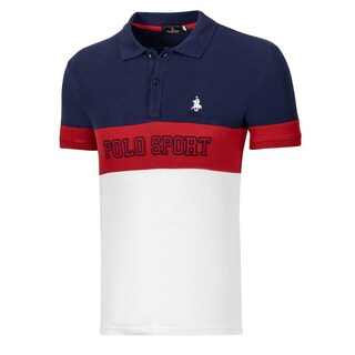 Foto 1 | Polo Club Playera Tipo Polo Para Hombre Marino Blanco Rojo