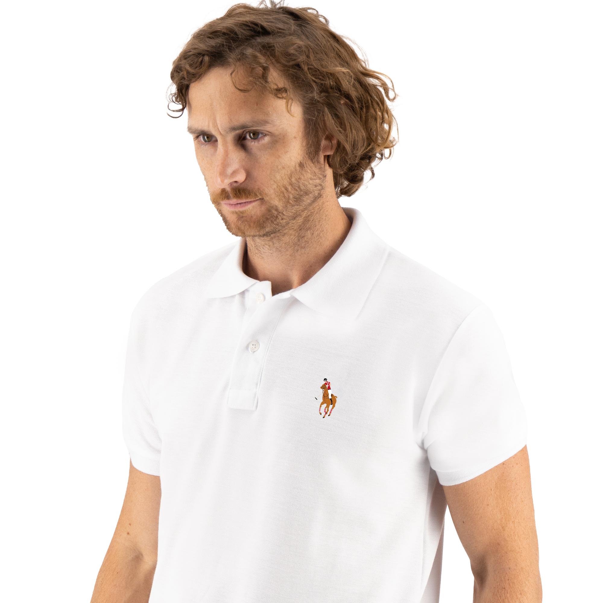 Playera Tipo Polo Color Blanco  Hpc Polo Para Hombre