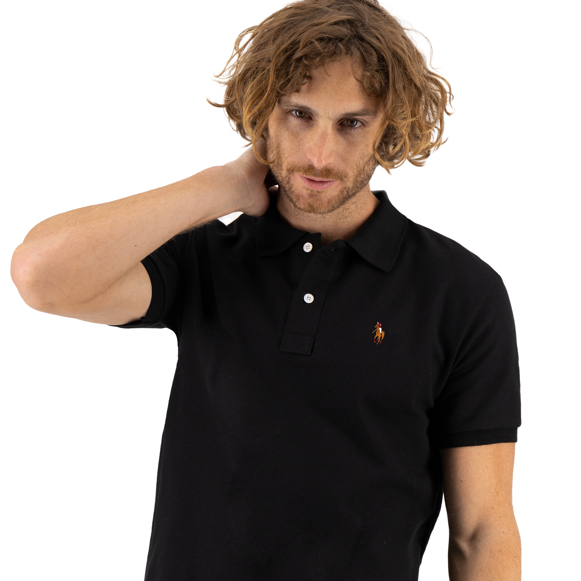 Foto 3 pulgar | Playera Tipo Polo Color Negro  Hpc Polo Para Hombre