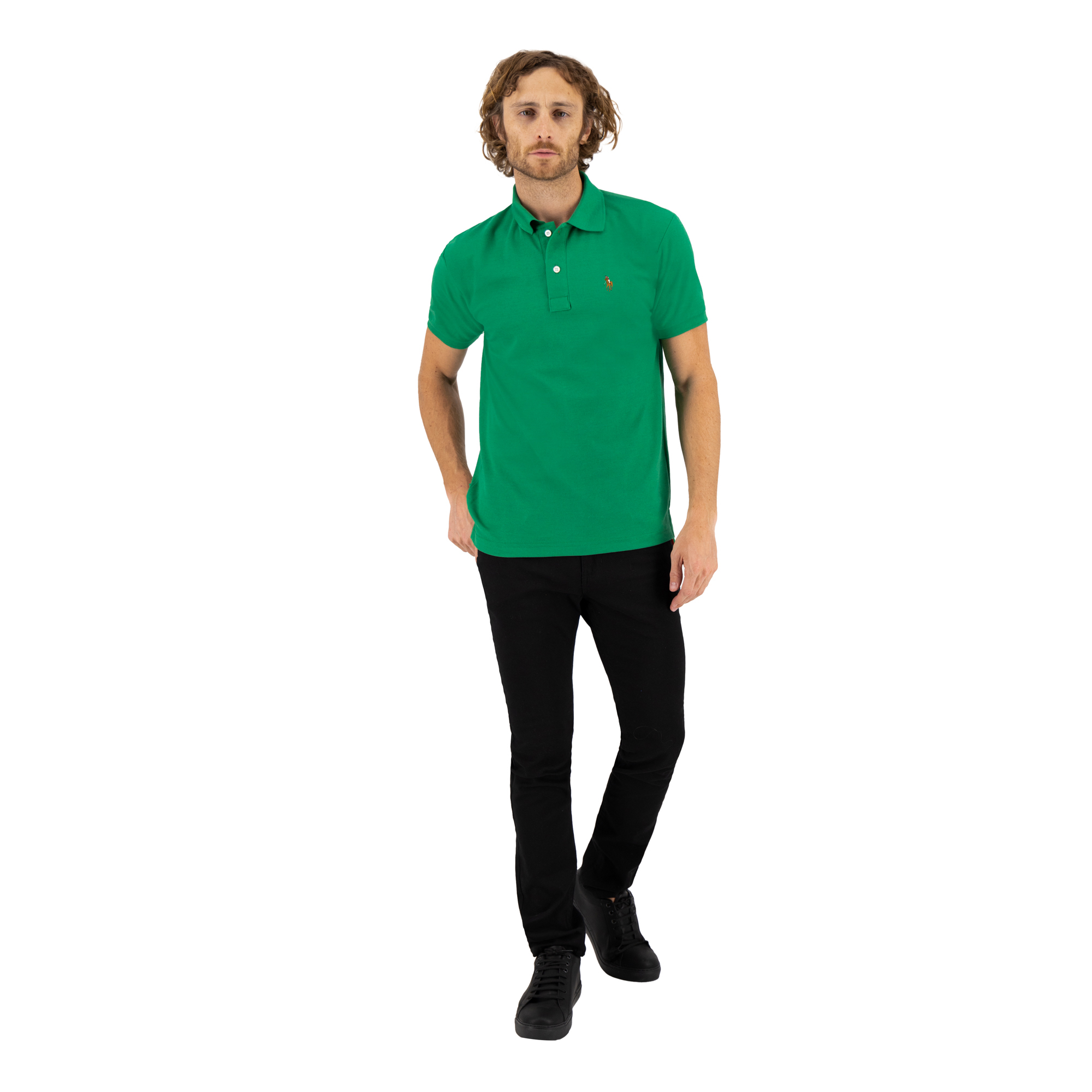 Foto 4 pulgar | Playera Tipo Polo Verde  Hpc Polo  Para Hombre
