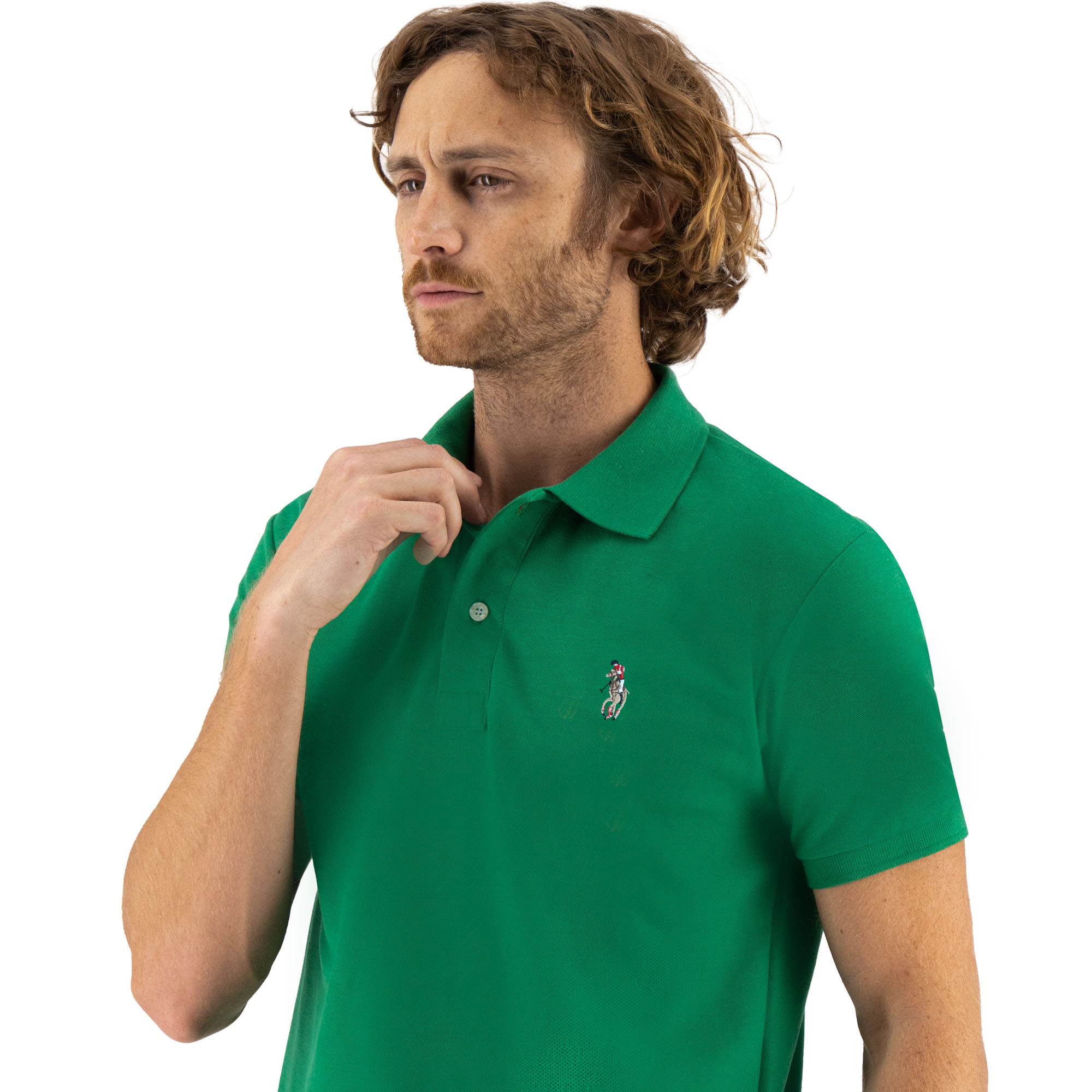 Foto 5 pulgar | Playera Tipo Polo Verde  Hpc Polo  Para Hombre
