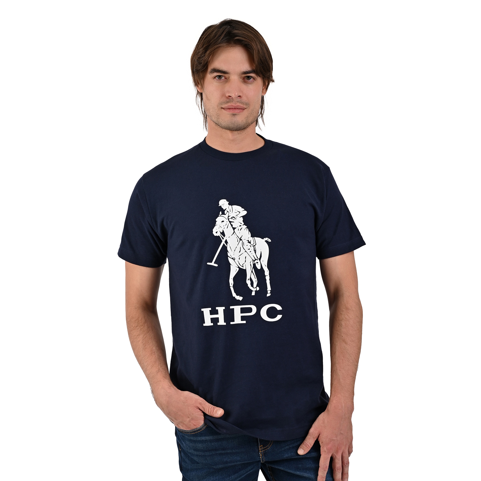 Playera Estampada Hpc Polo Color Marino $399