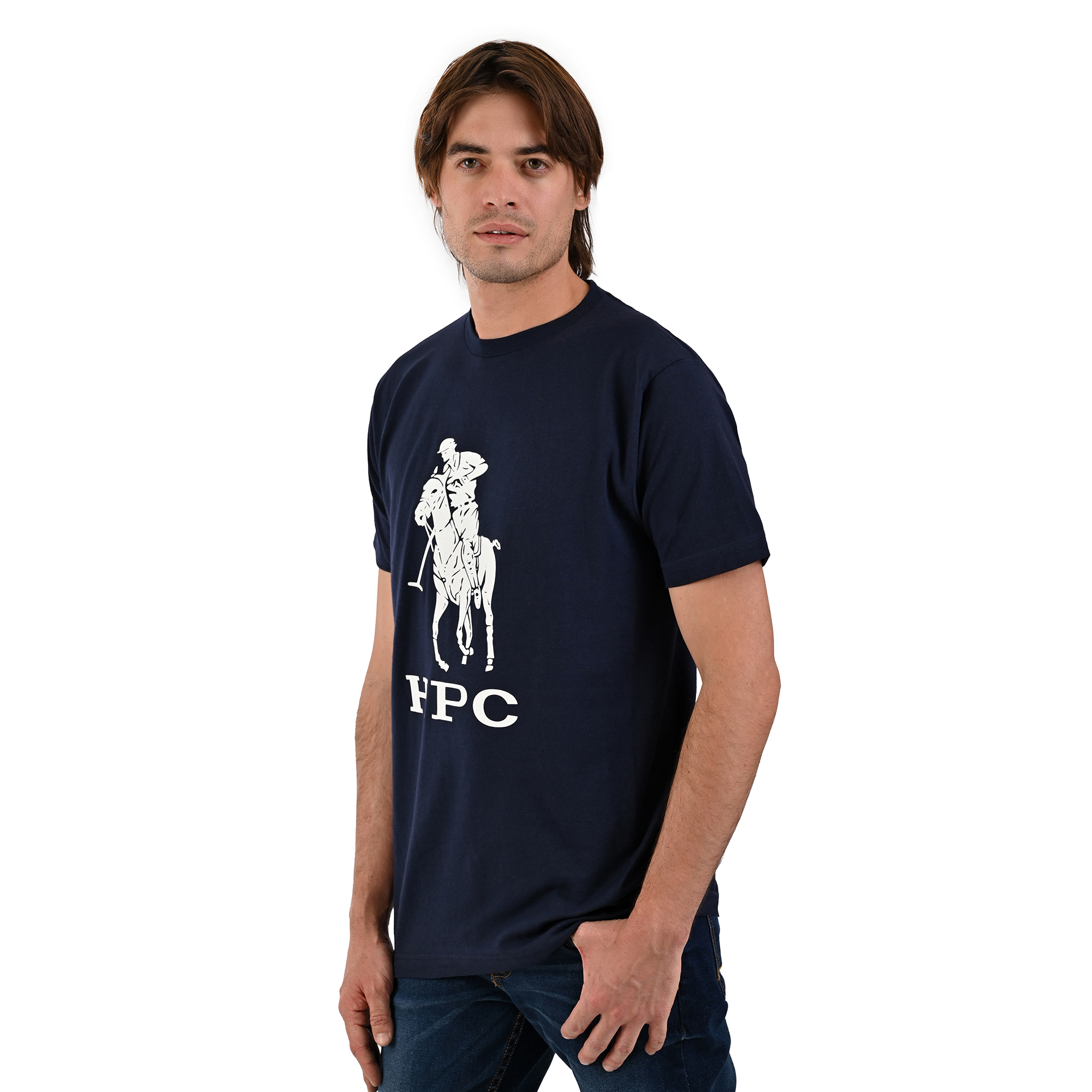 Foto 4 pulgar | Playera Estampada Hpc Polo Color Marino