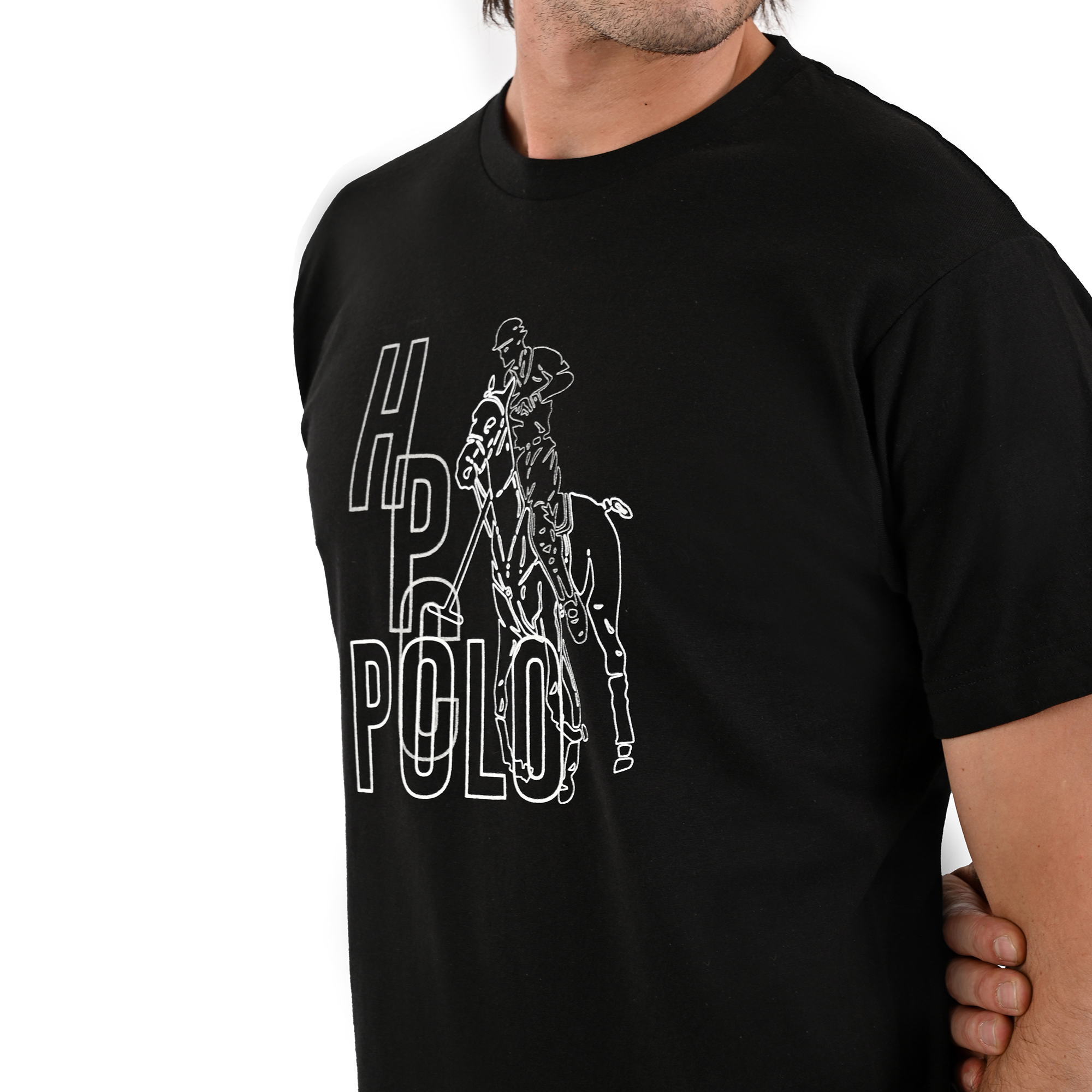 Foto 2 | Playera Estampada Hpc Polo Color Negro
