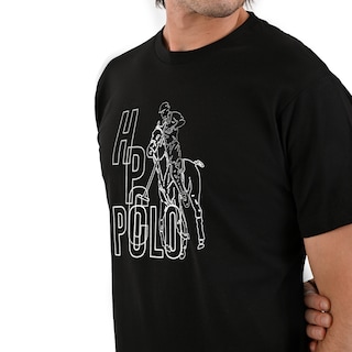 Foto 2 | Playera Estampada Hpc Polo Color Negro