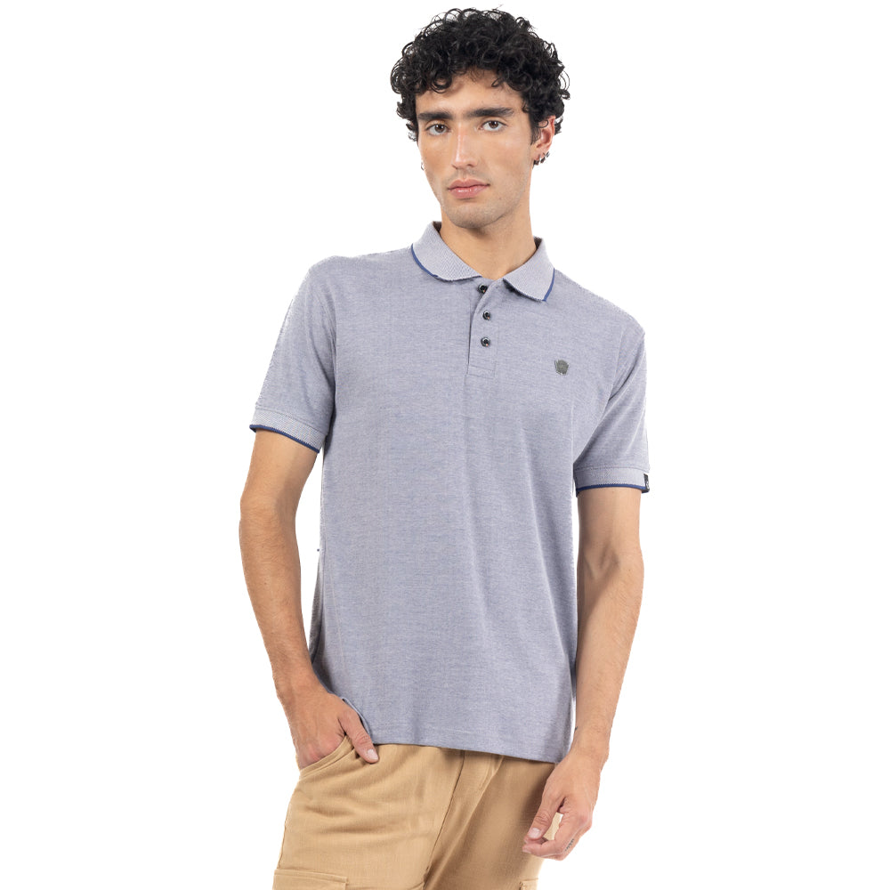 Foto 2 pulgar | Playera Con Cuello Polo Y Textura Lurex Para Hombre