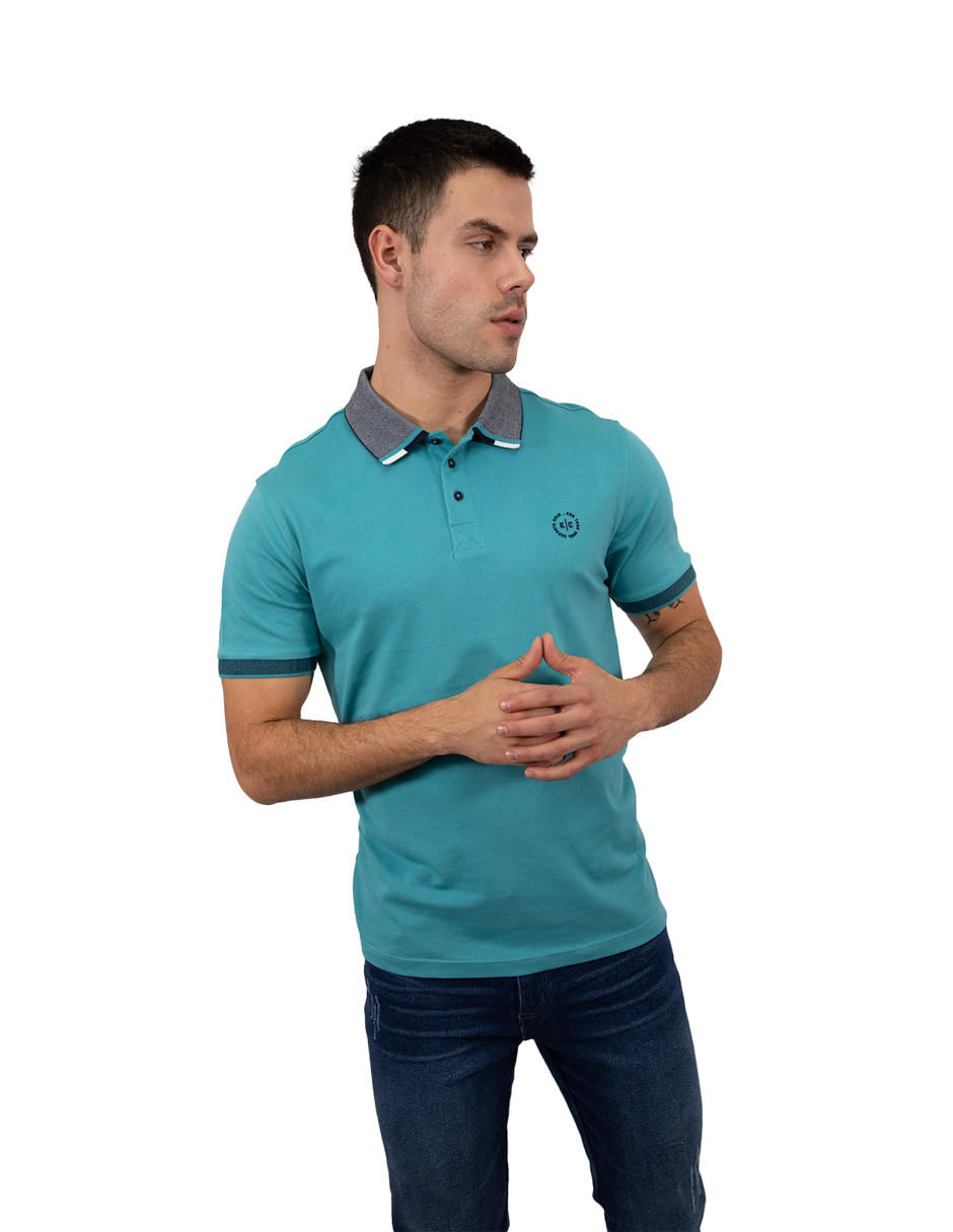 Playera Polo Kenneth Cole Hombre Kcpv24pol13 Algodón Turquesa