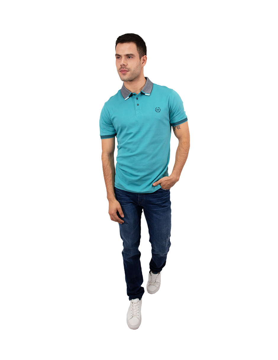 Foto 2 | Playera Polo Kenneth Cole Hombre Kcpv24pol13 Algodón Turquesa