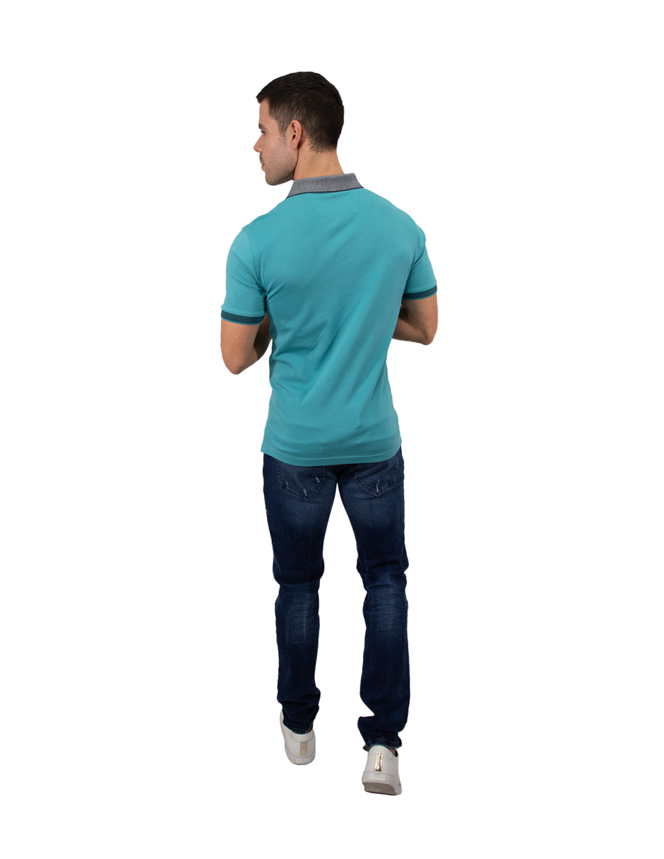 Foto 4 | Playera Polo Kenneth Cole Hombre Kcpv24pol13 Algodón Turquesa