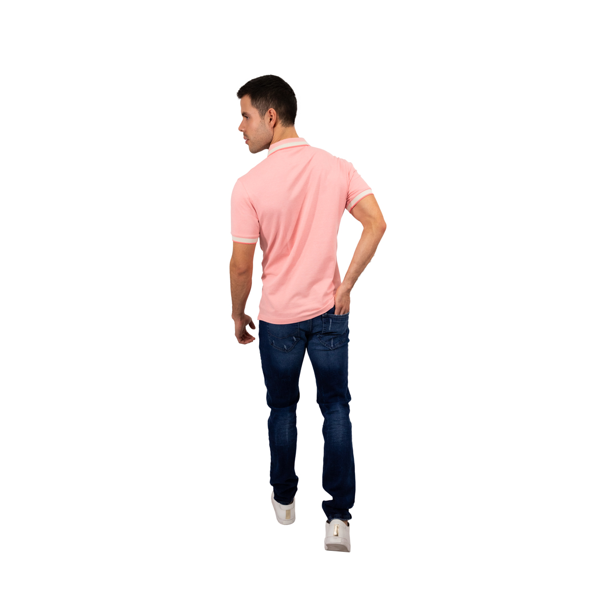 Foto 5 pulgar | Playera Polo Manga Corta Hombre Kenneth Cole Kcpv24pol07 Coral  Casual