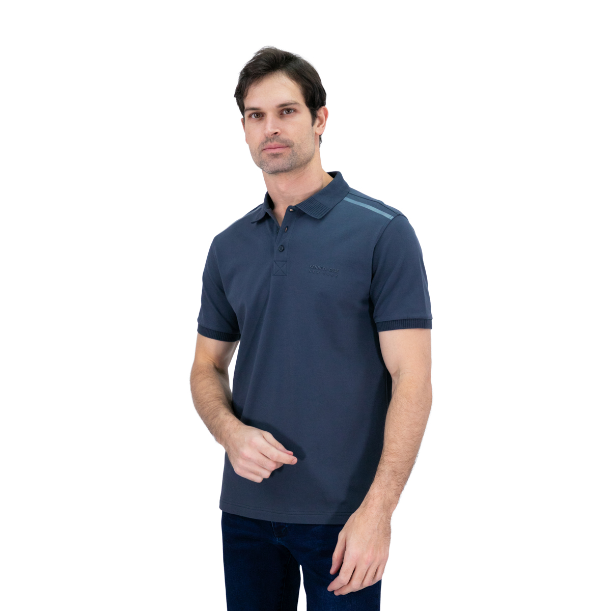 Playera Polo Hombre Kenneth Cole Kcoi24pol25 Gris Oscuro Casual