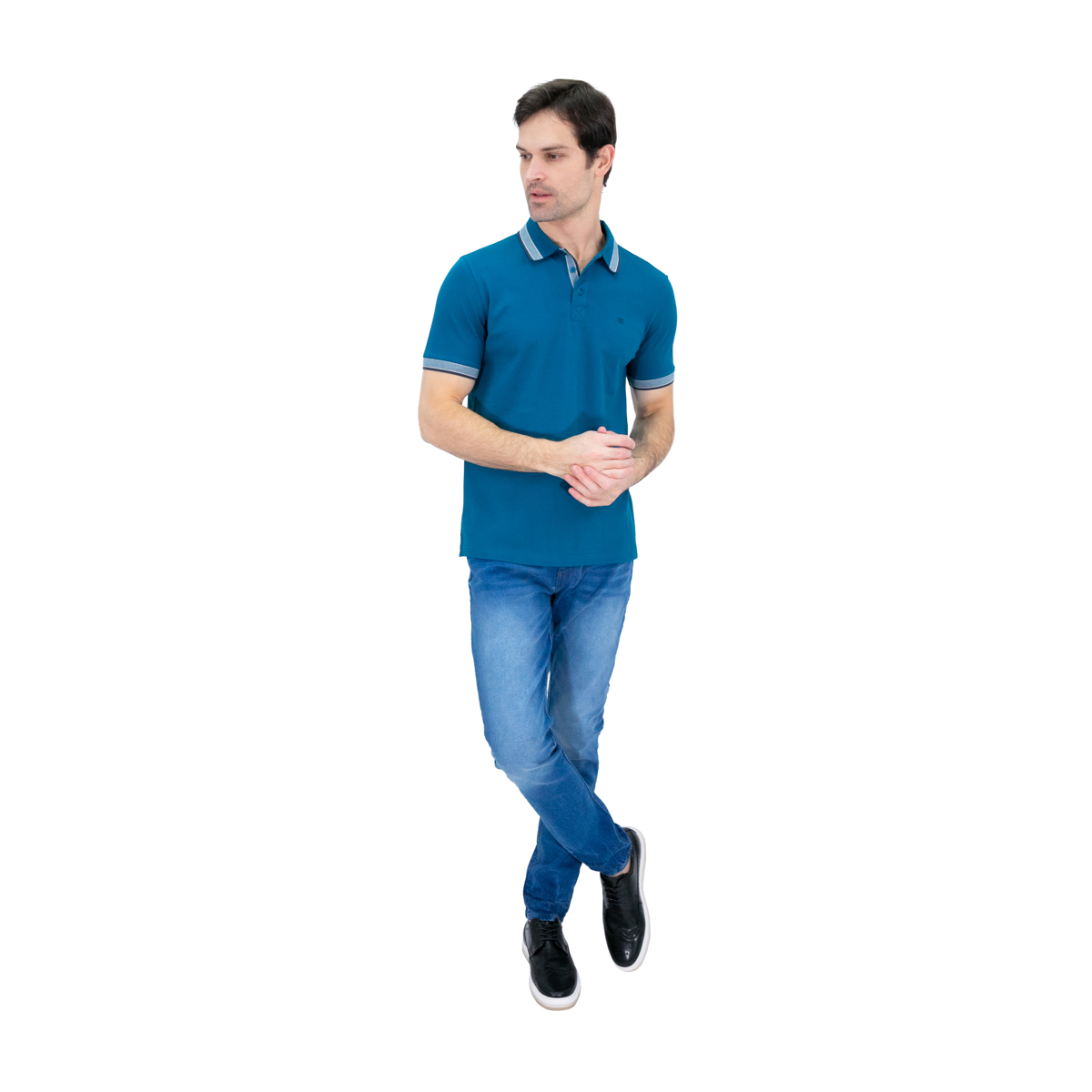 Foto 3 pulgar | Playera Polo Manga Corta Hombre Kenneth Cole Kcoi24pol05 Azul  Casual