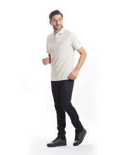 Foto 2 | Playera Polo Manga Corta Hombre Kenneth Cole Kcpv25pol02 Beige Casual