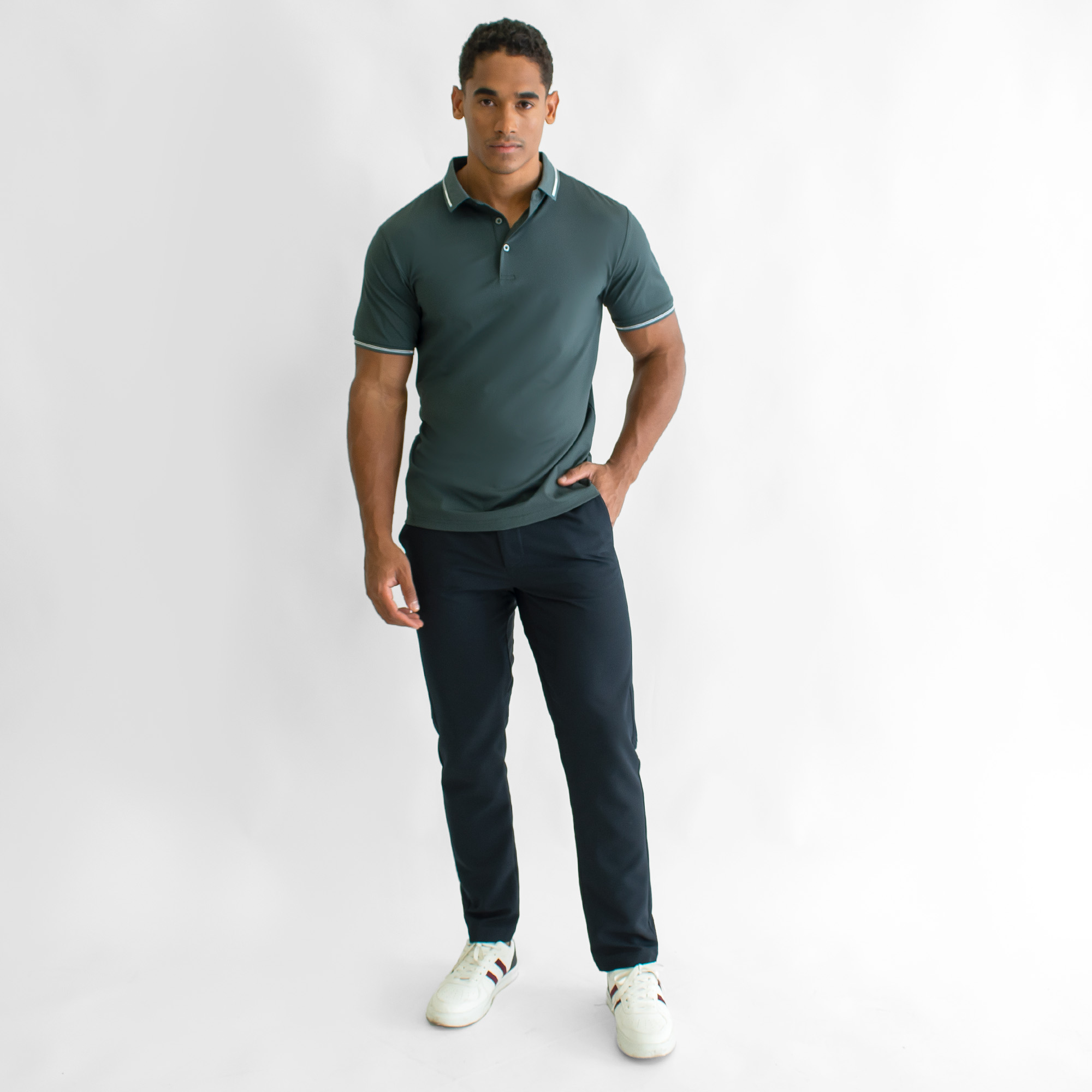 Foto 4 pulgar | Playera Polo Generra Verde para Hombre