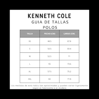Foto 6 | Polo Hombre Kenneth Cole Kcoi24pol26 Negro Casual Algodón