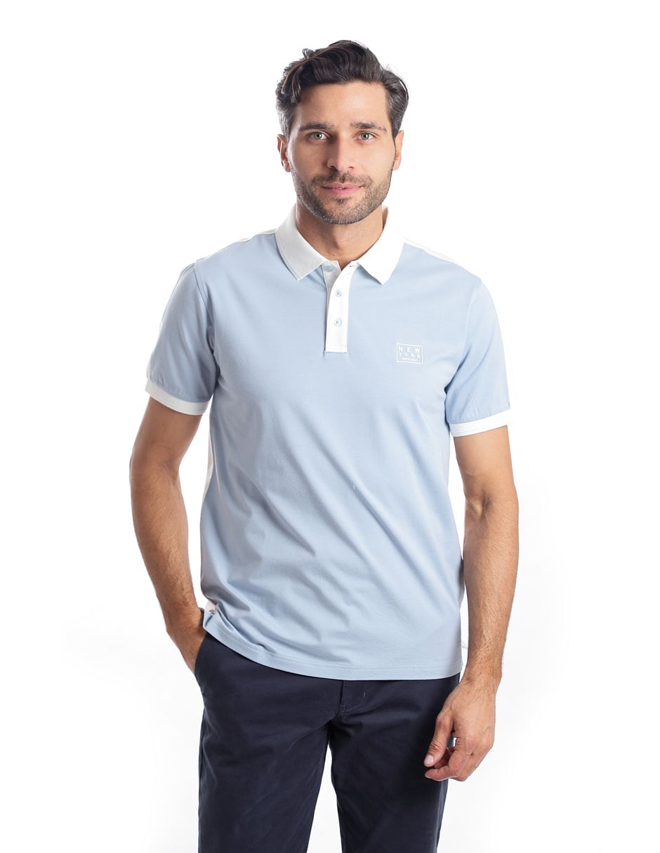 Playera Polo Hombre Kenneth Cole Kcpv25pol17 Azul Blanco Casual Algodón $1,499