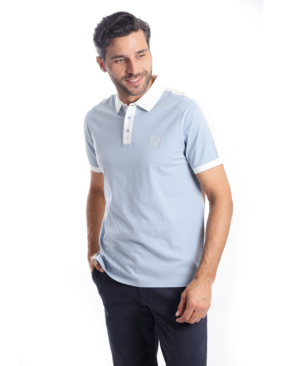 Foto 3 pulgar | Playera Polo Hombre Kenneth Cole Kcpv25pol17 Azul Blanco Casual Algodón