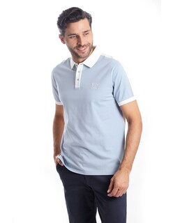 Foto 2 | Playera Polo Hombre Kenneth Cole Kcpv25pol17 Azul Blanco Casual Algodón