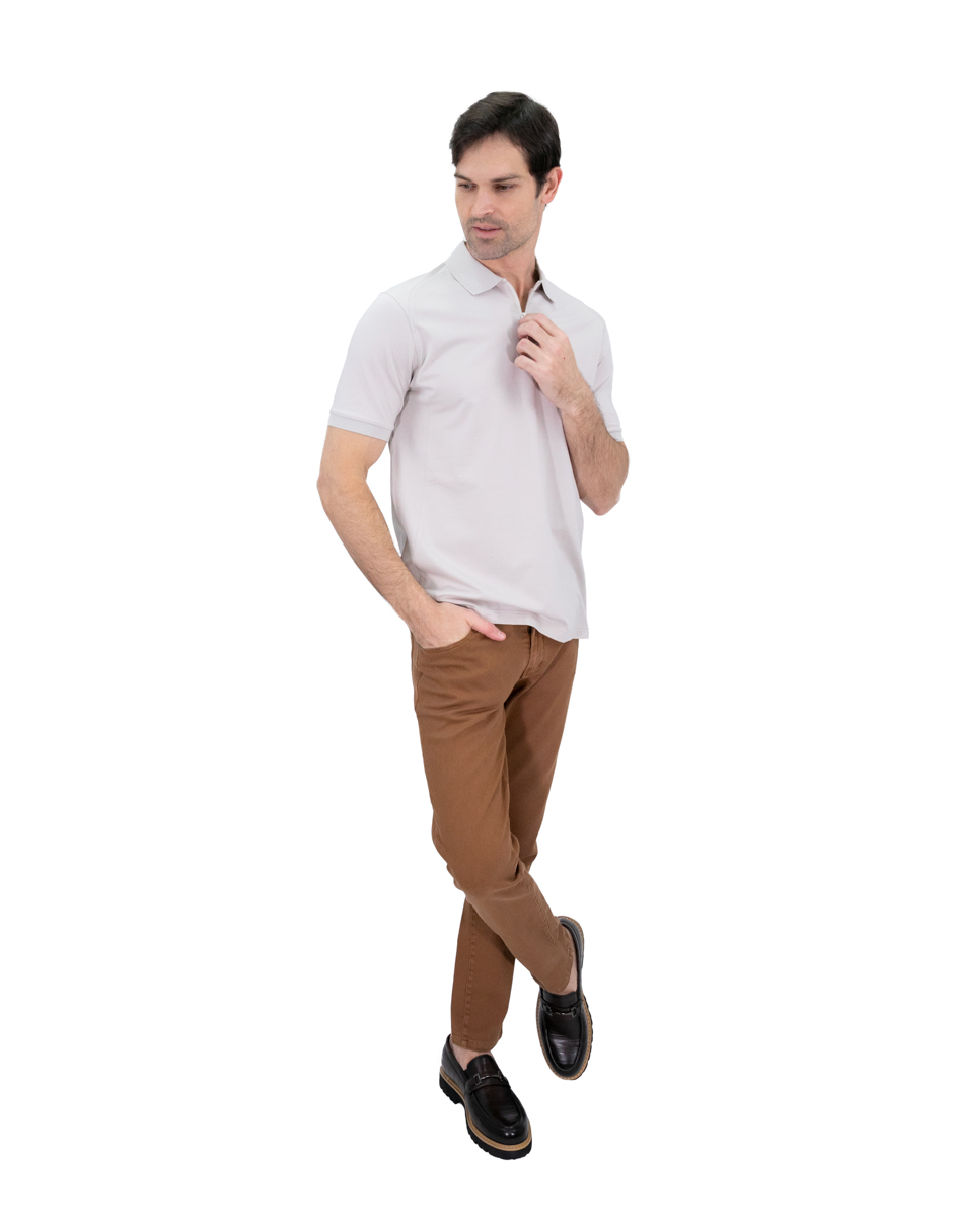 Foto 3 pulgar | Playera Polo Hombre Kenneth Cole Kcoi24pol19 Beige Casual Algodón