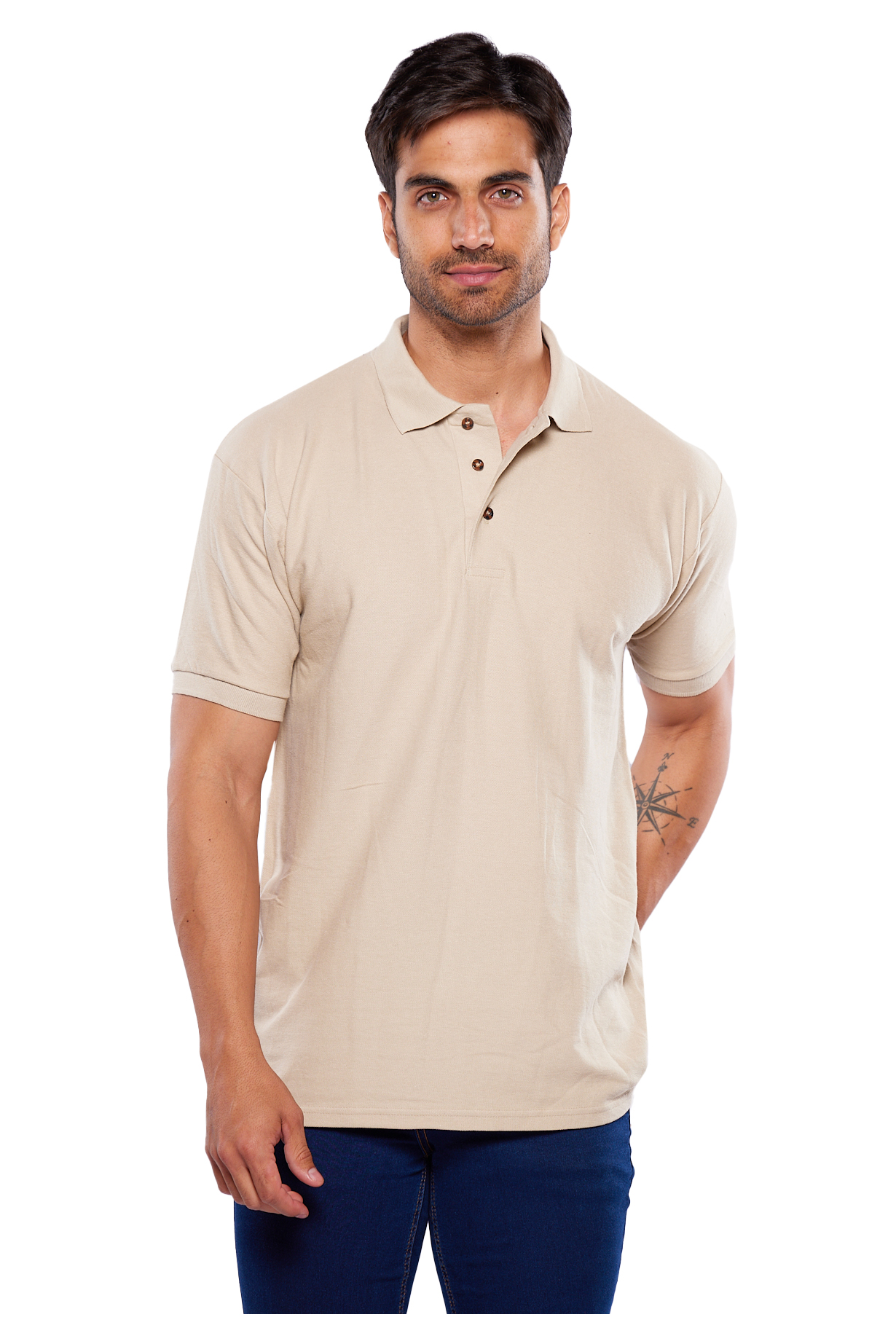 Playera Polo Alfani Beige para Hombre