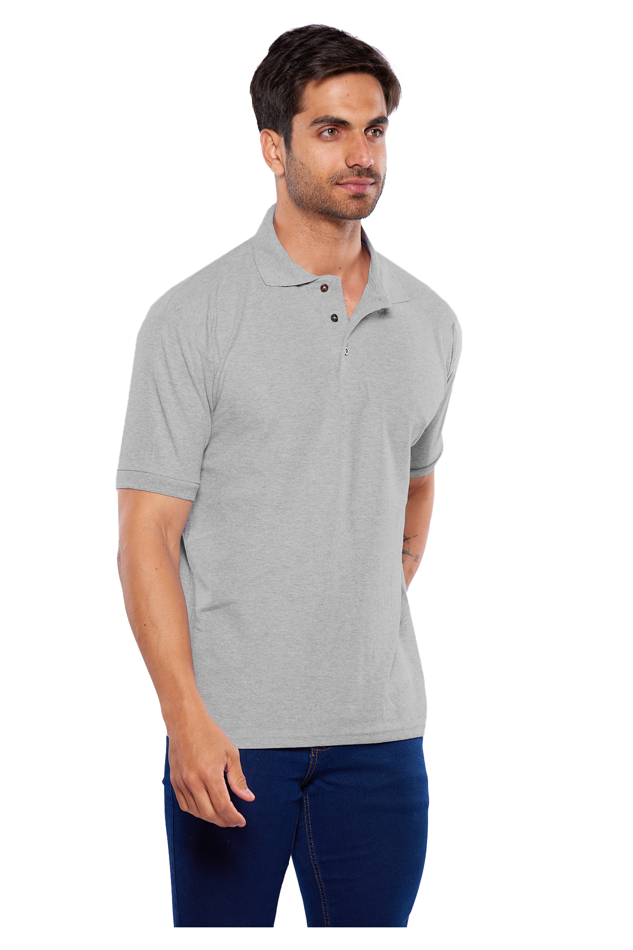 Foto 4 pulgar | Playera Polo Alfani Gris para Hombre