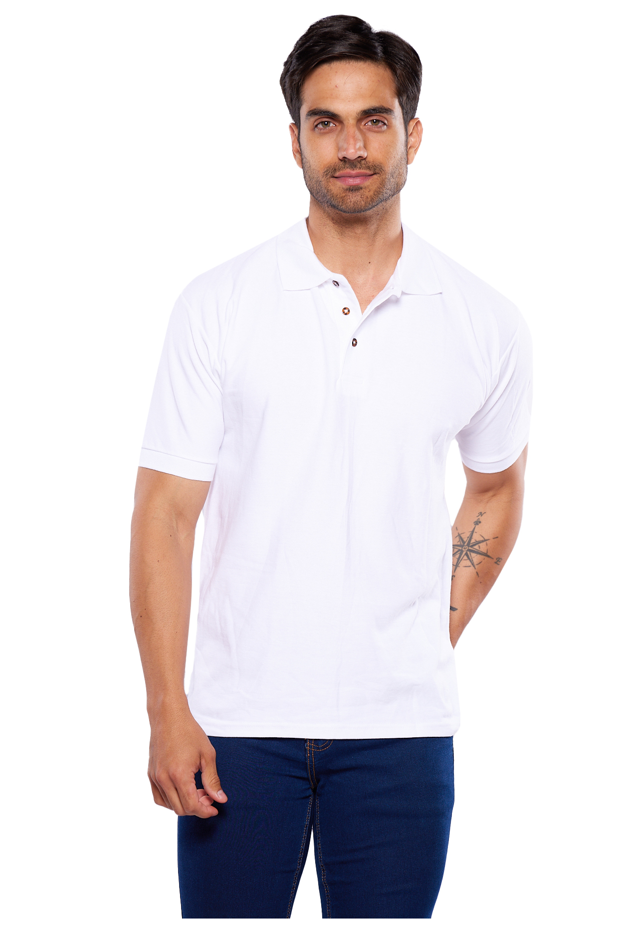 Foto 5 pulgar | Playera Polo Alfani Blanca para Hombre