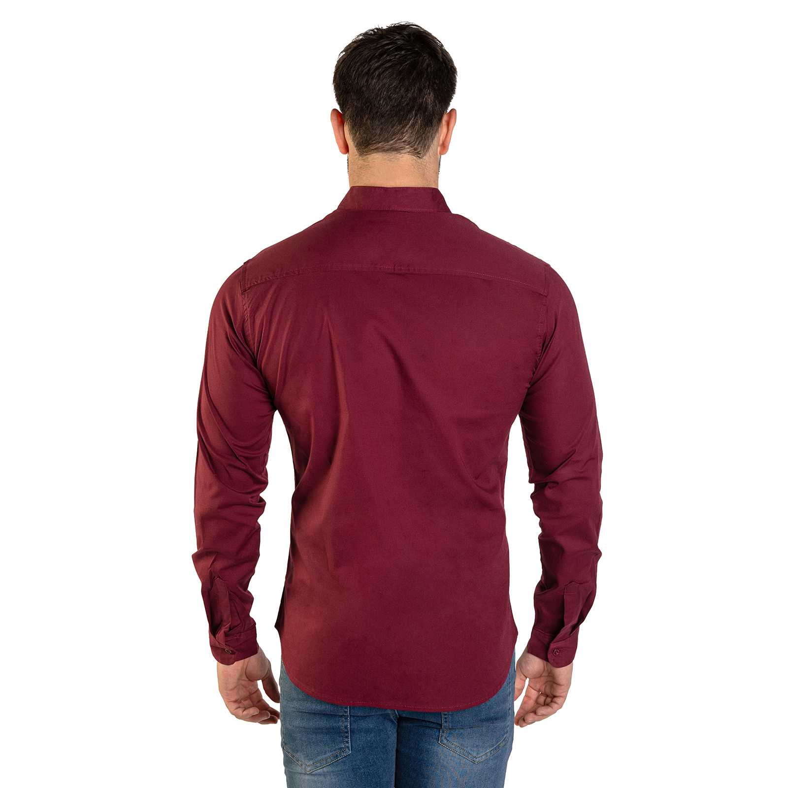 Foto 4 pulgar | Camisa Manga Larga Cuello Mao Lisa Chb Chili Beans Clothing Co. Bastretch Color Tinto