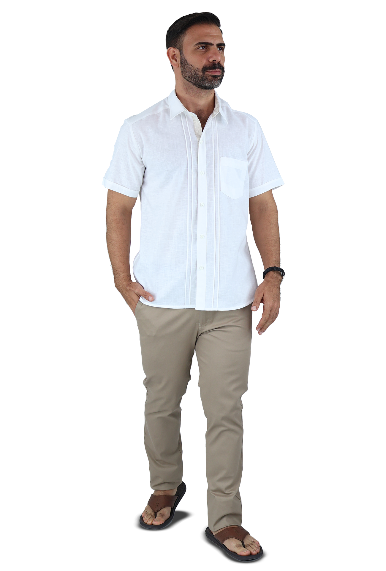 Foto 2 | Camisa Rams Cottons Blanca para Hombre