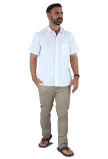 Foto 2 | Camisa Rams Cottons Blanca para Hombre