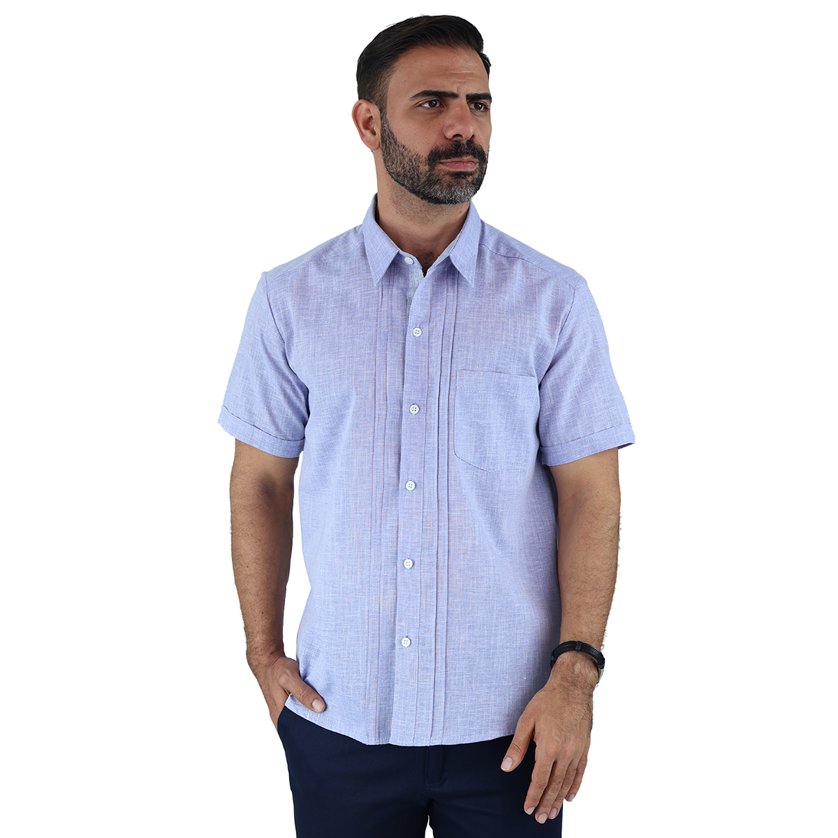 Foto 2 pulgar | Camisa Rams Cottons Azul para Hombre