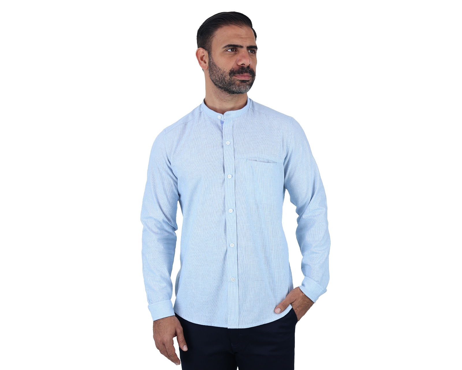 Foto 2 pulgar | Camisa Rams Cottons Cusco Azul Manga Larga