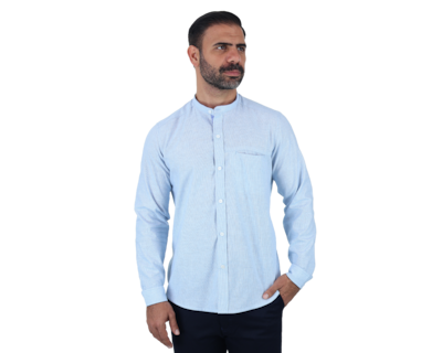 Foto 1 | Camisa Rams Cottons Cusco Azul Manga Larga