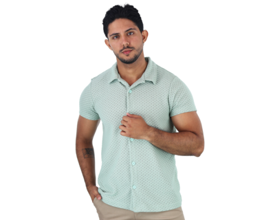 Foto 1 | Camisa Rams Cottons McAdams Verde Pistache Tejido de Punto para Hombre