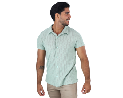 Foto 2 | Camisa Rams Cottons McAdams Verde Pistache Tejido de Punto para Hombre