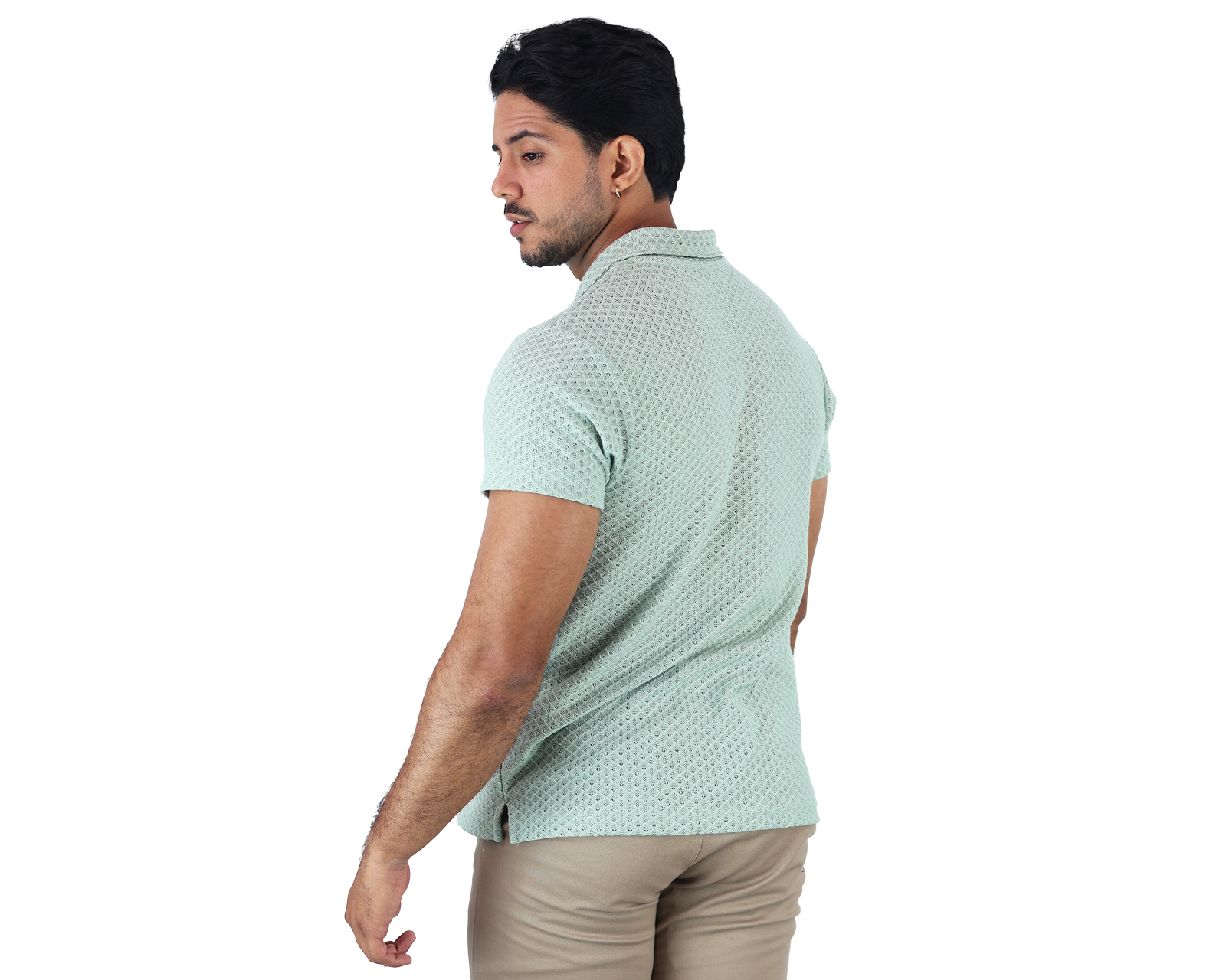 Foto 4 pulgar | Camisa Rams Cottons McAdams Verde Pistache Tejido de Punto para Hombre