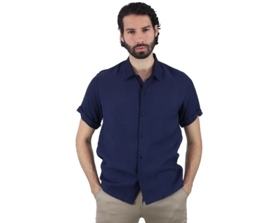 Foto 1 | Camisa con Textura Rams Cottons Mirage Azul Marino para Hombre