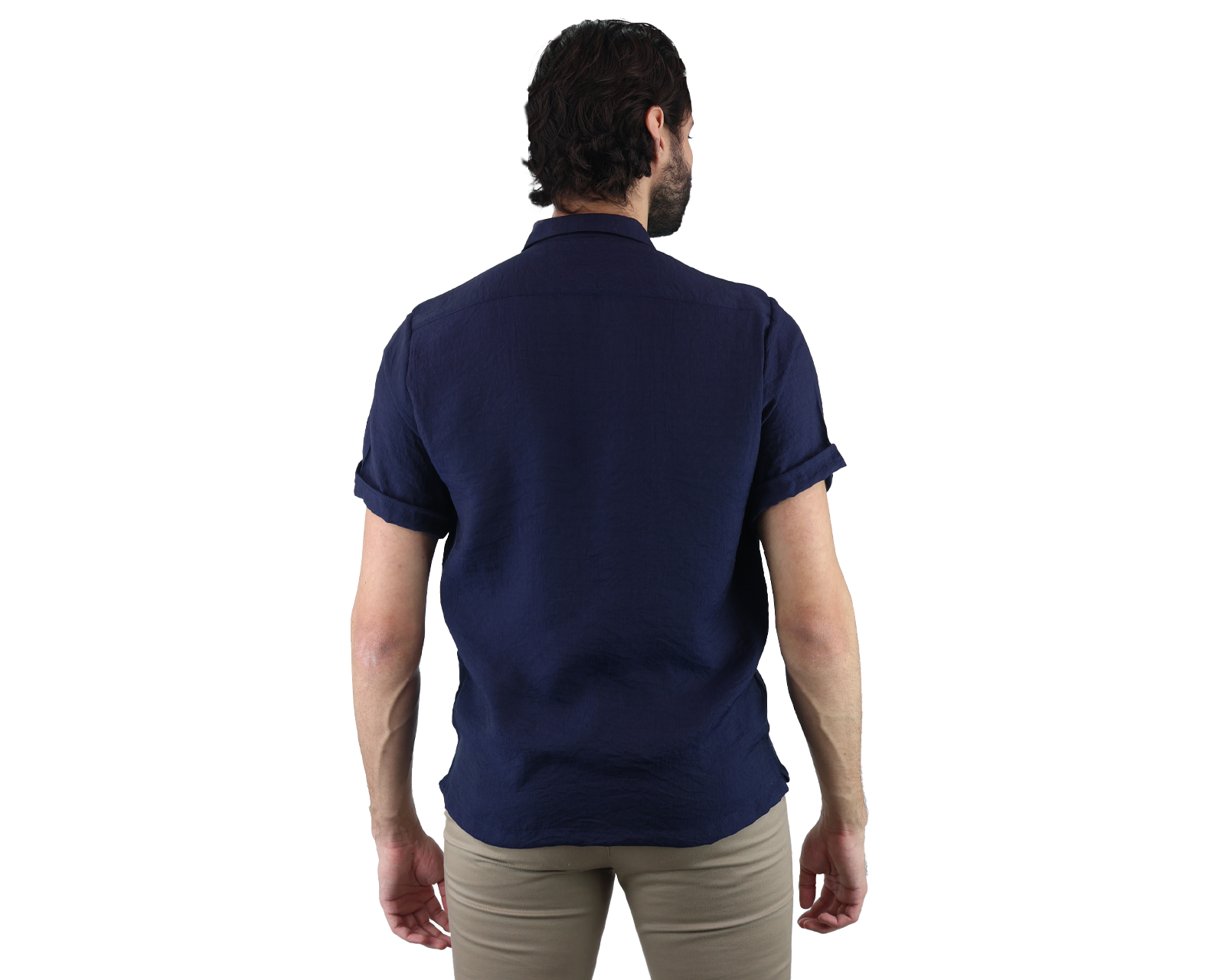 Foto 3 pulgar | Camisa con Textura Rams Cottons Mirage Azul Marino para Hombre
