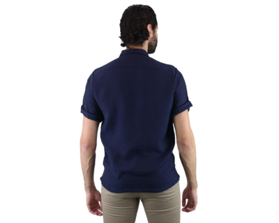 Foto 2 | Camisa con Textura Rams Cottons Mirage Azul Marino para Hombre