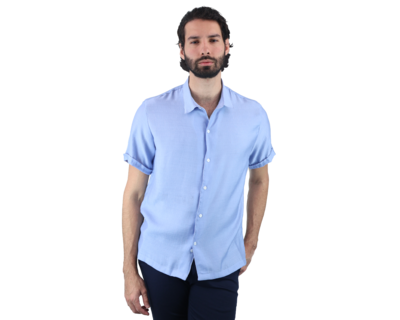Foto 1 | Camisa de Manga Corta Rams Cottons Mirage Azul para Hombre