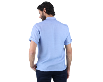 Foto 2 | Camisa de Manga Corta Rams Cottons Mirage Azul para Hombre
