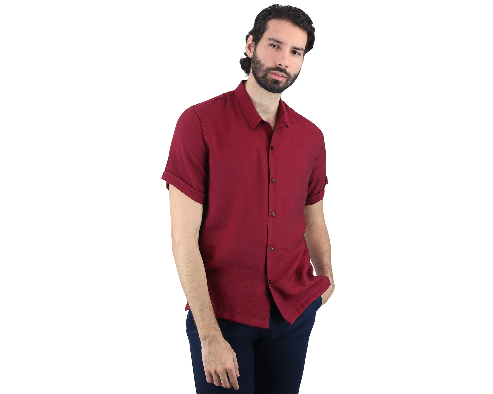 Camisa de Manga Corta Rams Cottons Mirage Rojo para Hombre