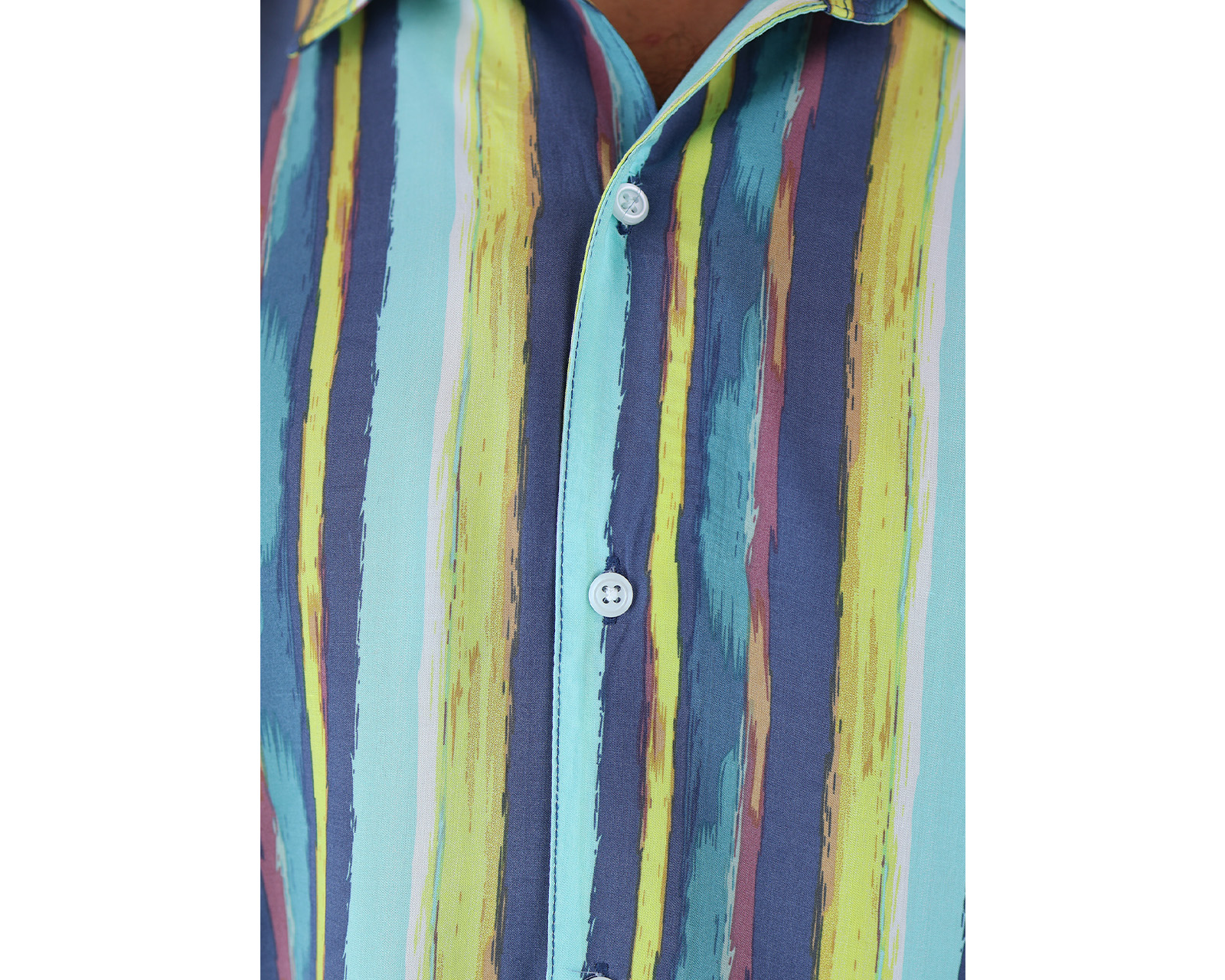 Foto 5 pulgar | Camisa De Manga Corta Rams Cottons Modelo Vertical con Rayas Verticales Multicolor para Hombre