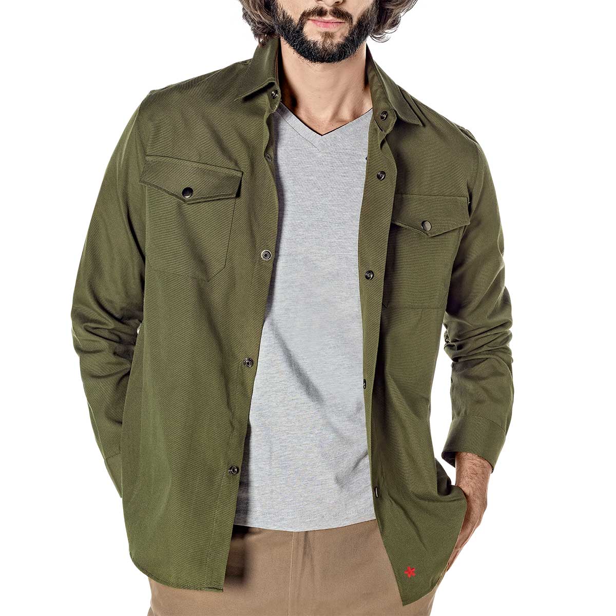 Foto 2 pulgar | Camisa Mora Urban Verde para Hombre