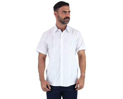 Foto 1 | Camisa Tipo Guayabera Rams Cottons Tihos-2 Blanca con Fuelle para Hombre