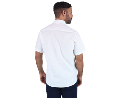 Foto 2 | Camisa Tipo Guayabera Rams Cottons Tihos-2 Blanca con Fuelle para Hombre
