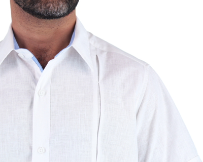Foto 3 | Camisa Tipo Guayabera Rams Cottons Tihos-2 Blanca con Fuelle para Hombre