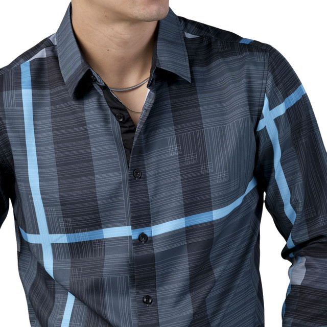 Foto 3 pulgar | Camisa Pavini Manga Larga Para Hombre Azul Pvls104-04